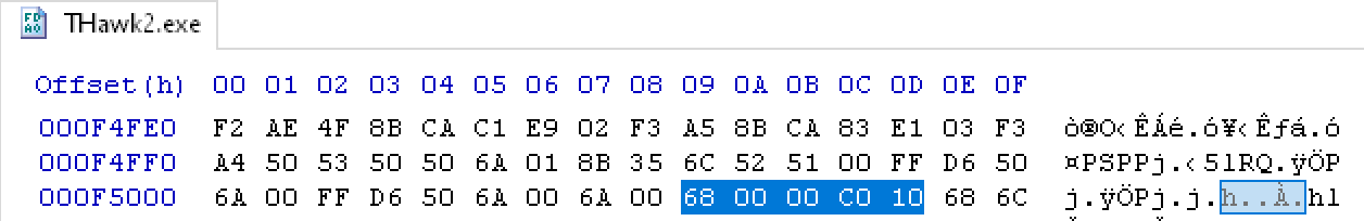 opcode 0xed in binary